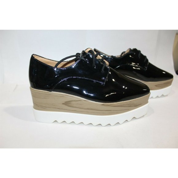 Shoes Black Shiny 3" Platform SZ 6.5 - Picture 4 of 8